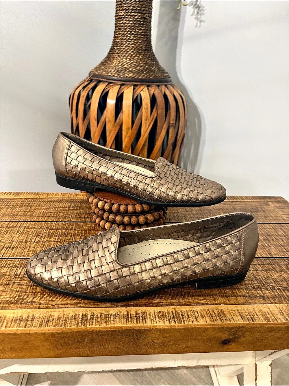 Trotters Liz Woven Leather Loafer Brown